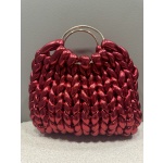 Πλεκτή μεταλλική κόκκινη τσάντα