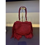 Πλέκτη μπορντό τσάντα