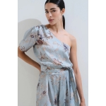 Μπλούζα σατέν με έναν ώμο - Image 2