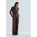 Παντελόνι κλασικό wide leg σοκολά