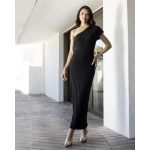 One shoulder dress μαύρο