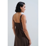 Φόρεμα μονόχρωμο σε άλφα γραμμή - Image 4