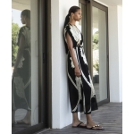 Φόρεμα midi σε μαύρο-χρυσό - Image 3