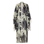 LACE μαύρο εμπριμέ μεταξωτό κιμονό με ζώνη - Image 2