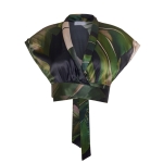 LACE πράσινο εμπριμέ μεταξωτό  τοπ