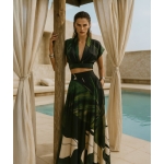 LACE πράσινο εμπριμέ μεταξωτό  τοπ - Image 2