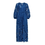 LACE μπλε βαμβακερό μπροντερί μάξι φόρεμα με ζώνη - Image 3